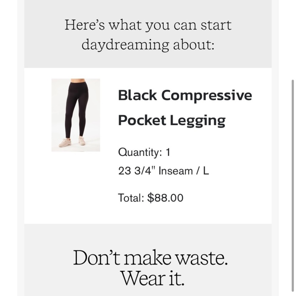 Girlfriend Collective Black Compressive Pocket Legging